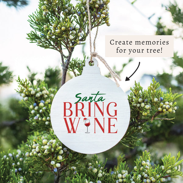 Santa Bring Wine Ornament