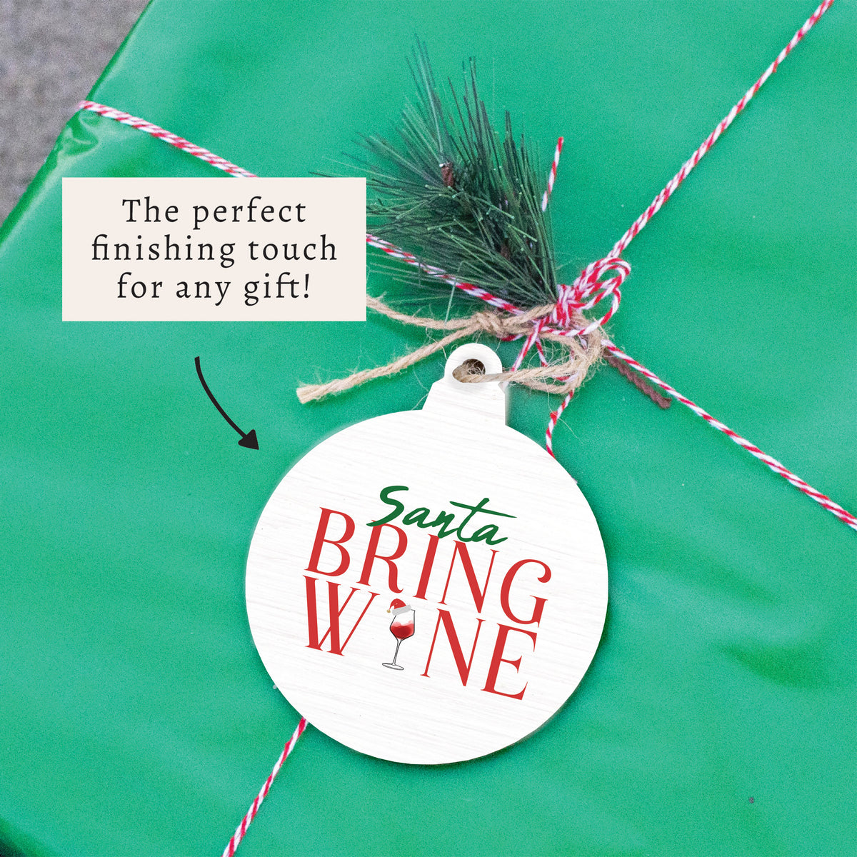 Santa Bring Wine Ornament