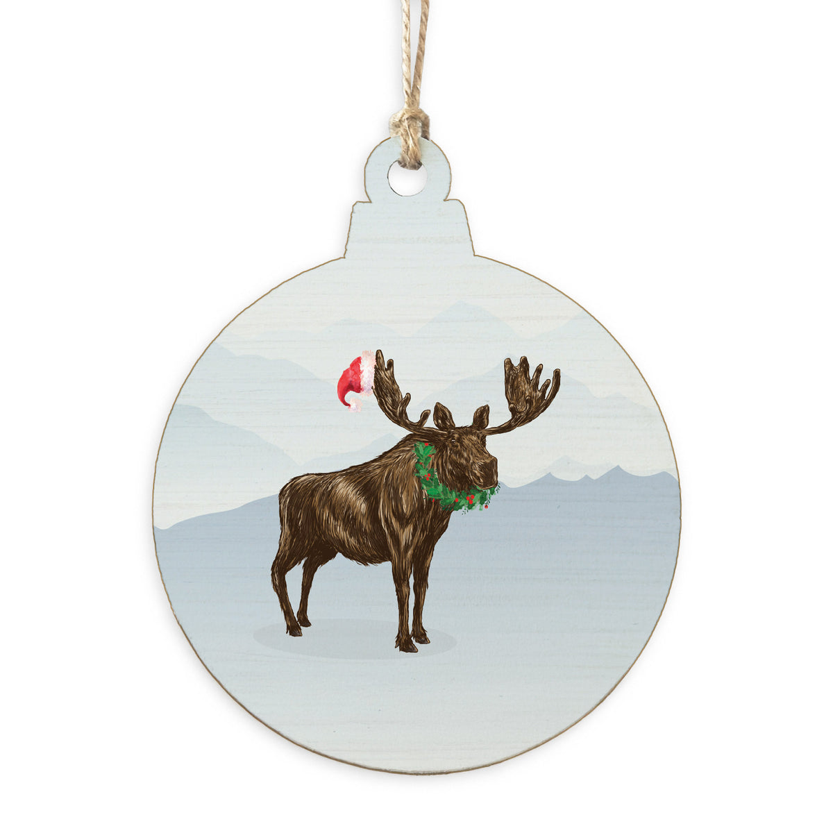 Santa Moose Ornament