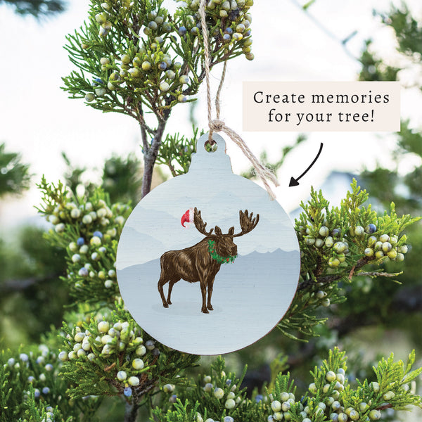 Santa Moose Ornament