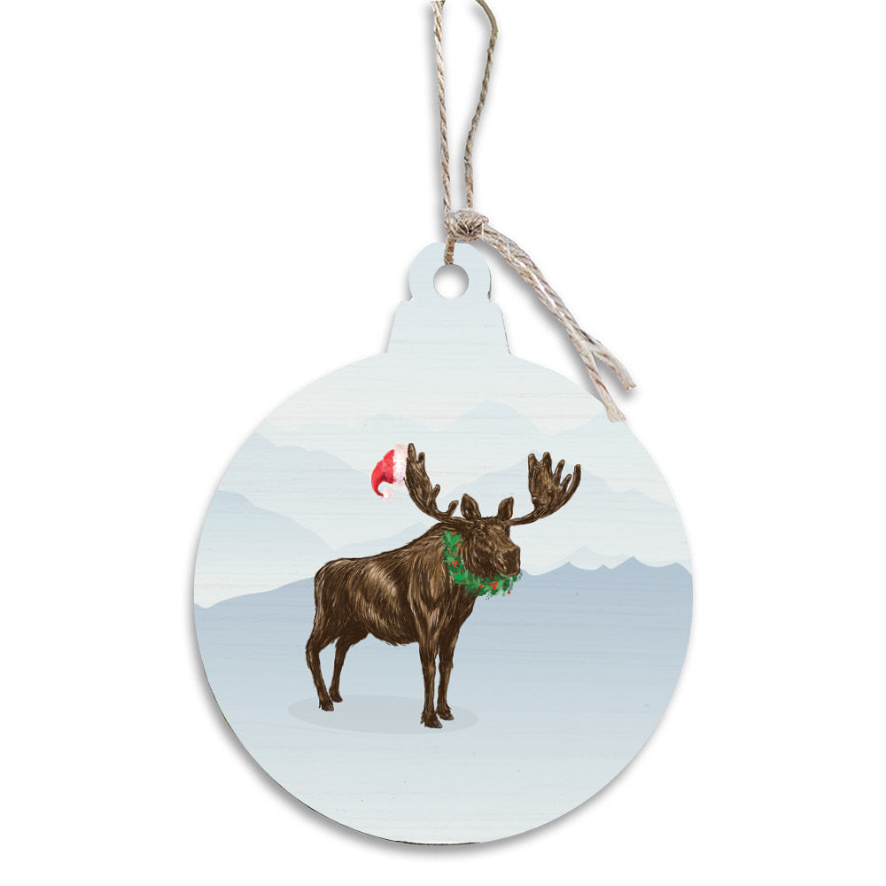 Santa Moose Bulb Ornament