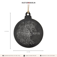 Boston Charcoal City Grid Ornament