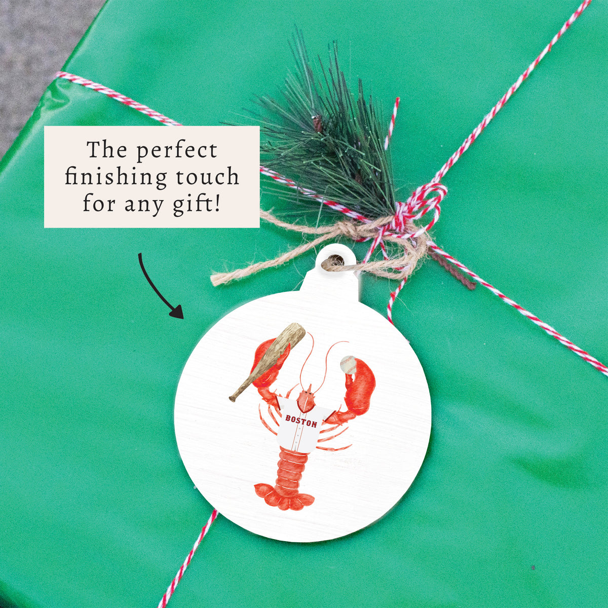 Boston Baseball Lobster Ornament