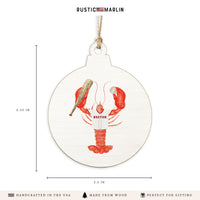 Boston Baseball Lobster Ornament