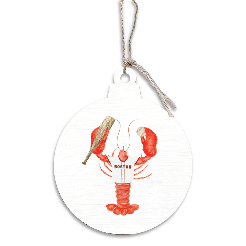 Red and Blue Boston Lobster Bulb Ornament