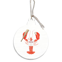 Red and Blue Boston Lobster Bulb Ornament