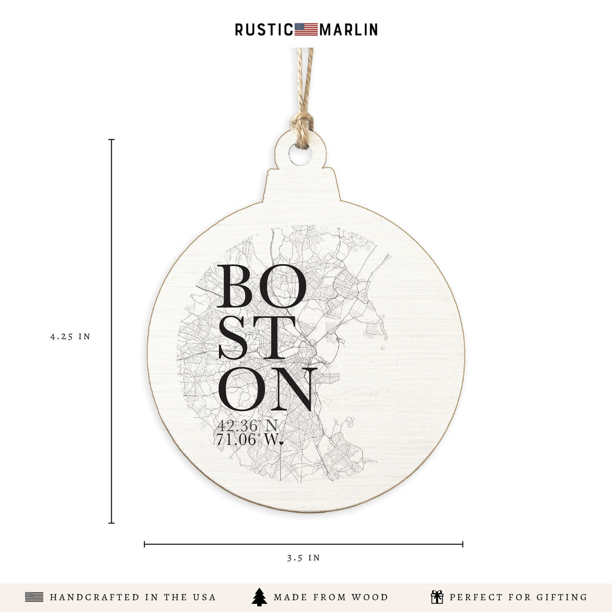 Boston City Grid Ornament