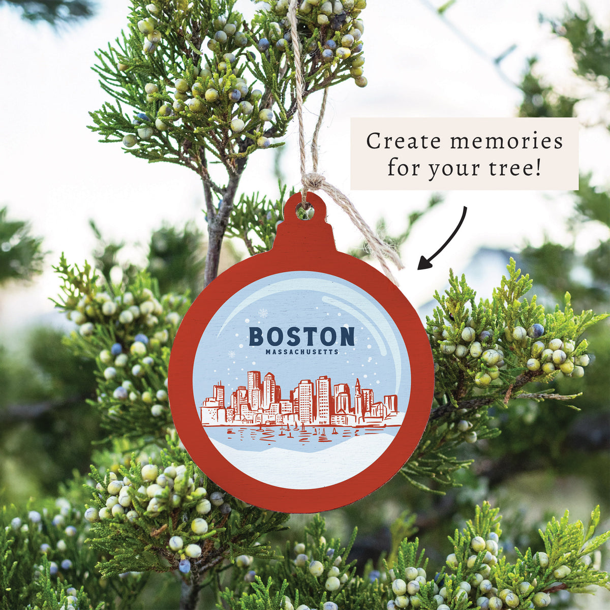Boston Snow Ornament