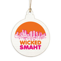 Boston Wicked Smaht Orange And Pink Ornament