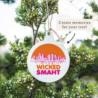 Boston Wicked Smaht Orange And Pink Ornament