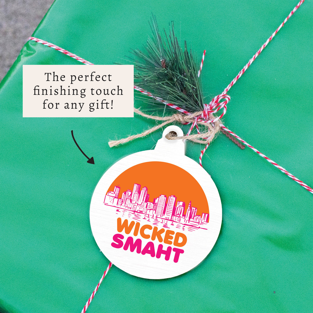 Boston Wicked Smaht Orange And Pink Ornament