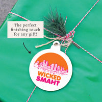 Boston Wicked Smaht Orange And Pink Ornament