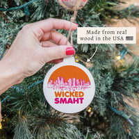 Boston Wicked Smaht Orange And Pink Ornament