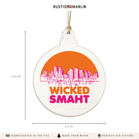 Boston Wicked Smaht Orange And Pink Ornament