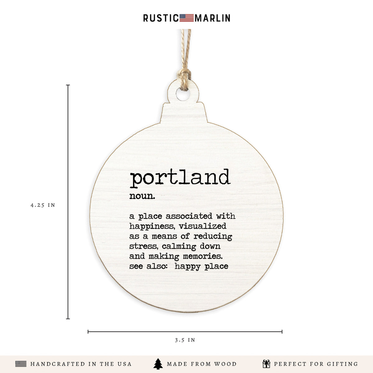Happy Place Definition Personalized Ornament