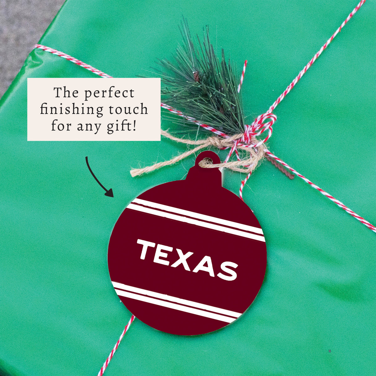 Collegiate Stripe Personalized Ornament