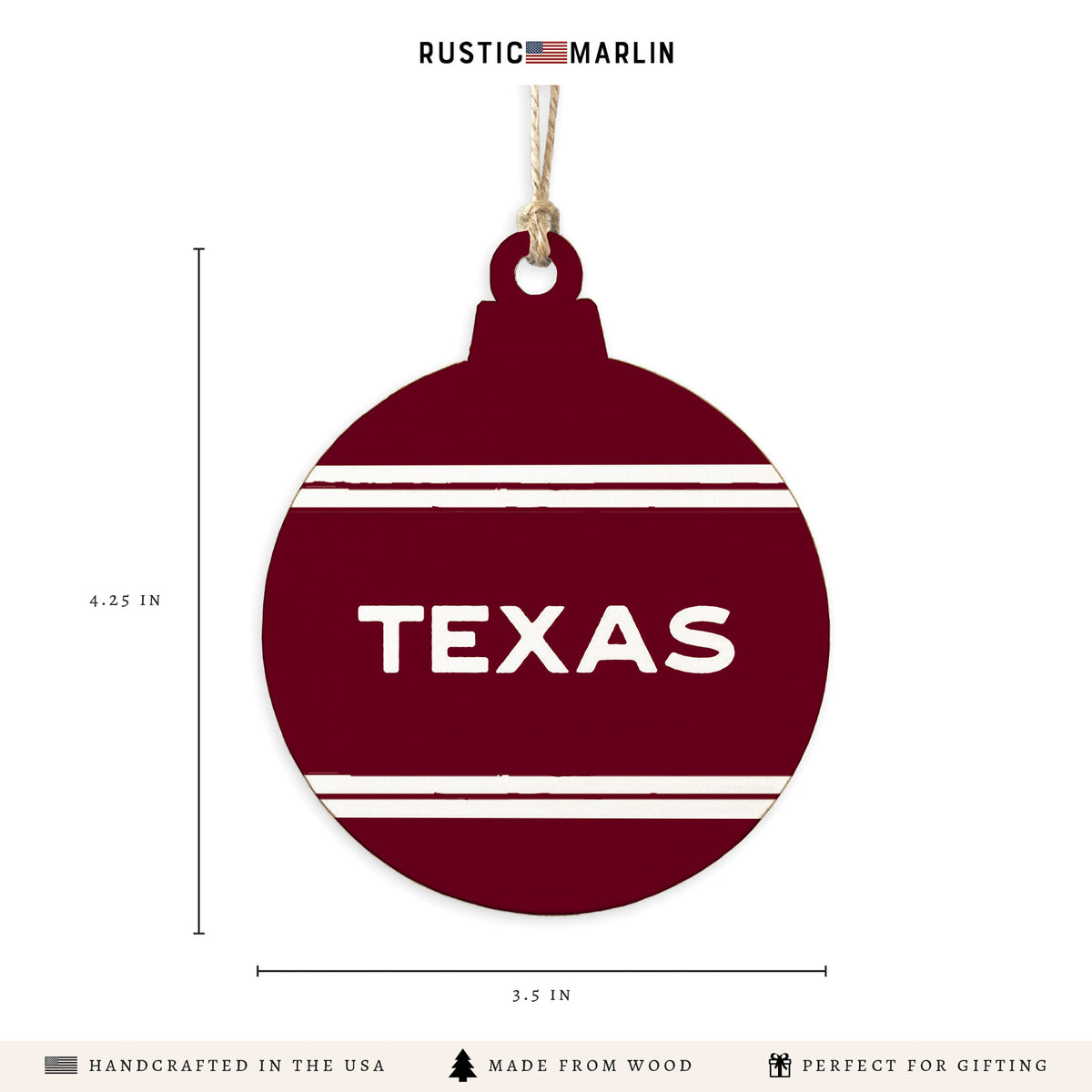 Collegiate Stripe Personalized Ornament