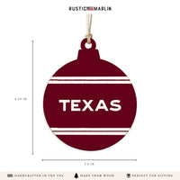 Collegiate Stripe Personalized Ornament