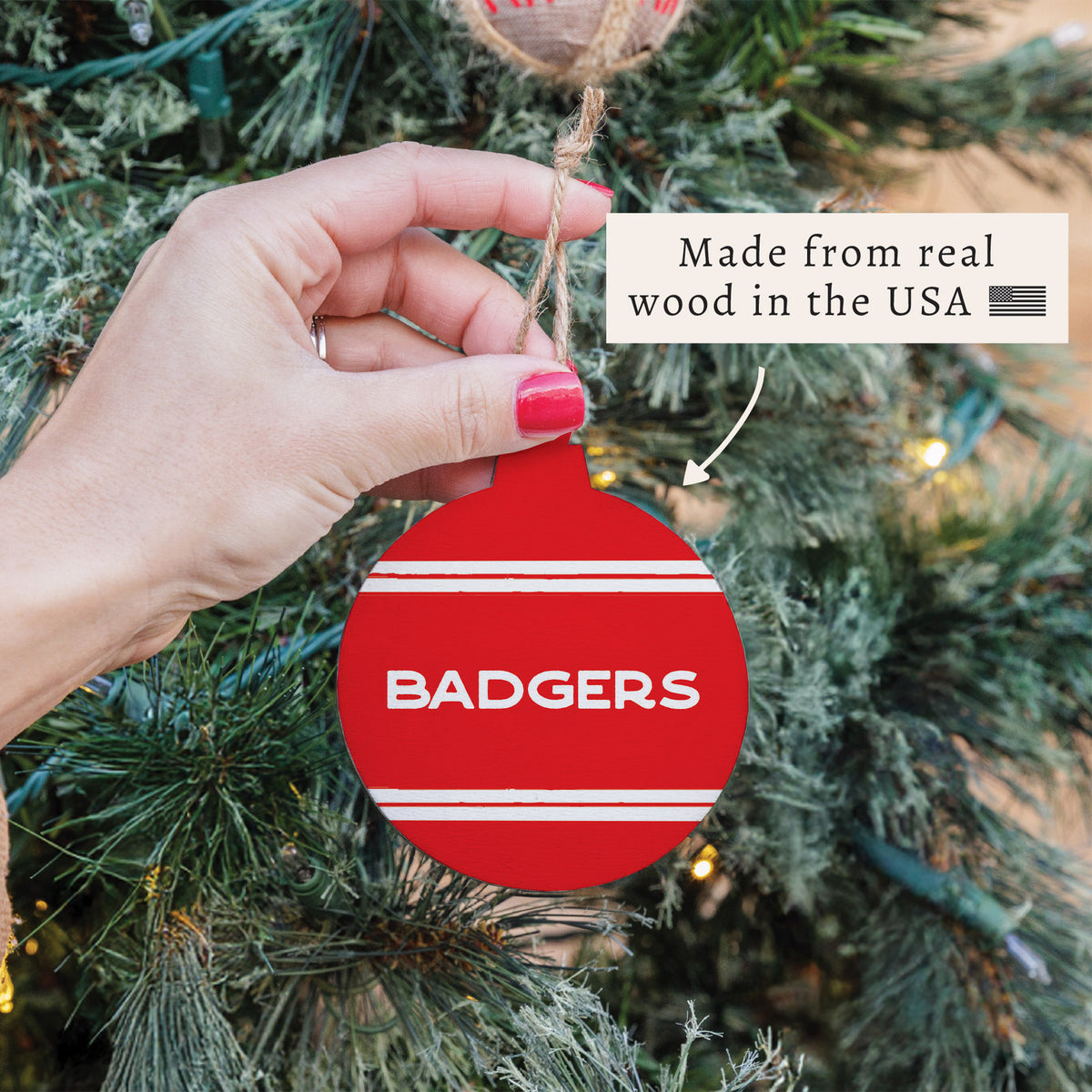 Collegiate Stripe Personalized Ornament