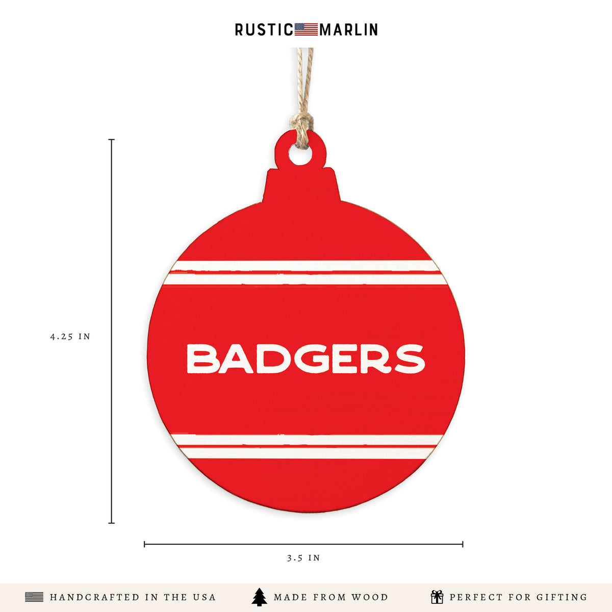 Collegiate Stripe Personalized Ornament