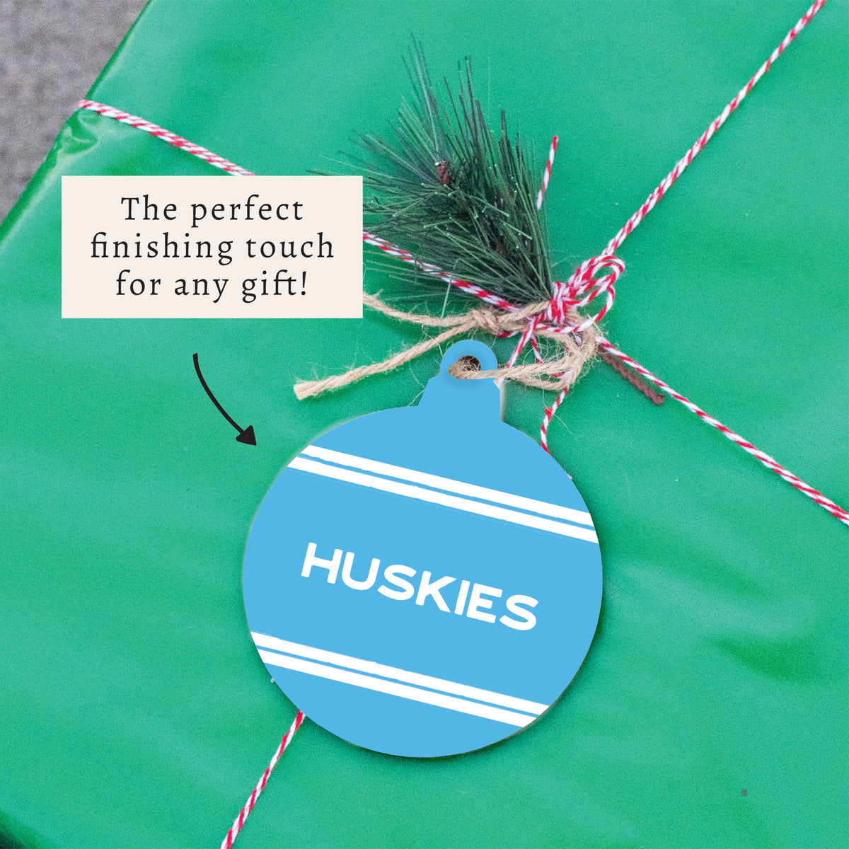 Collegiate Stripe Personalized Ornament
