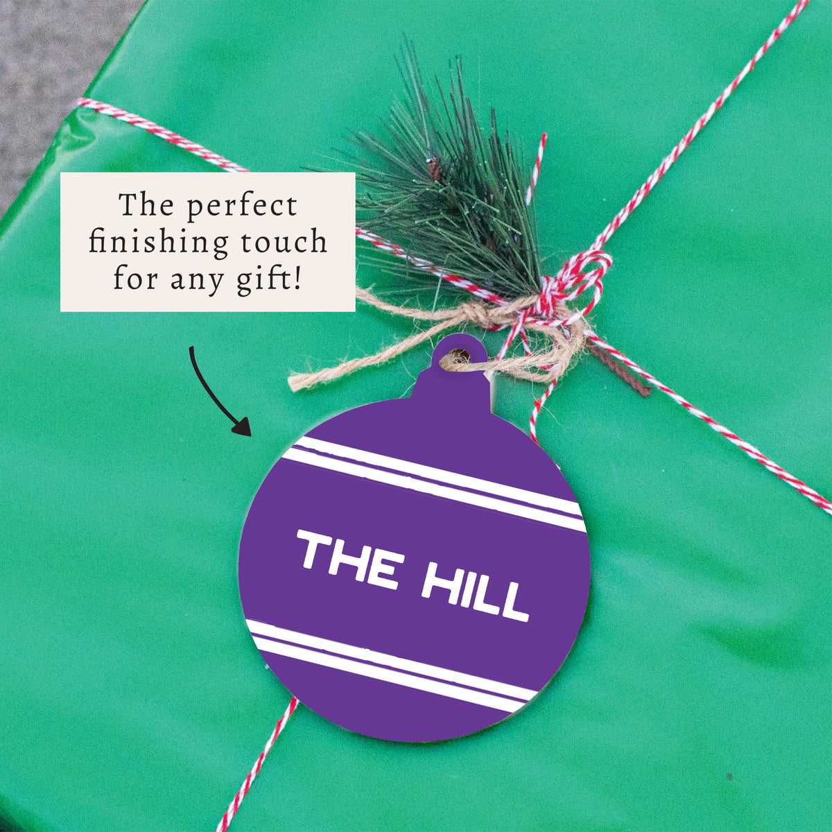 Collegiate Stripe Personalized Ornament
