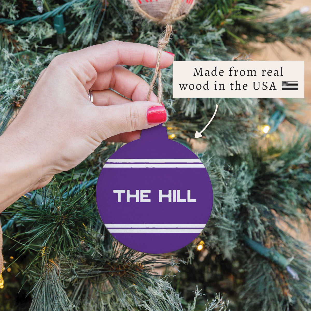 Collegiate Stripe Personalized Ornament