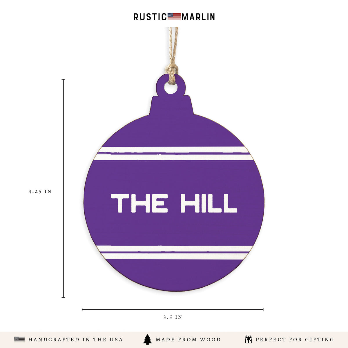 Collegiate Stripe Personalized Ornament