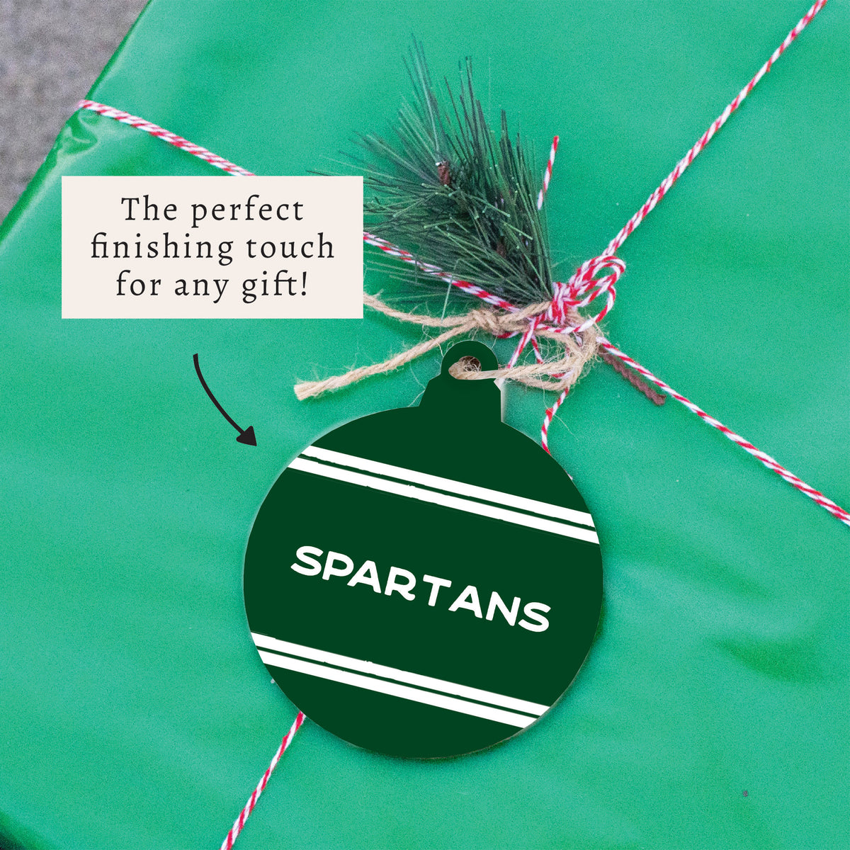 Collegiate Stripe Personalized Ornament