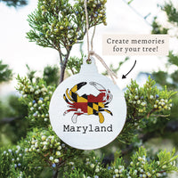 Maryland Flag Crab Personalized Ornament