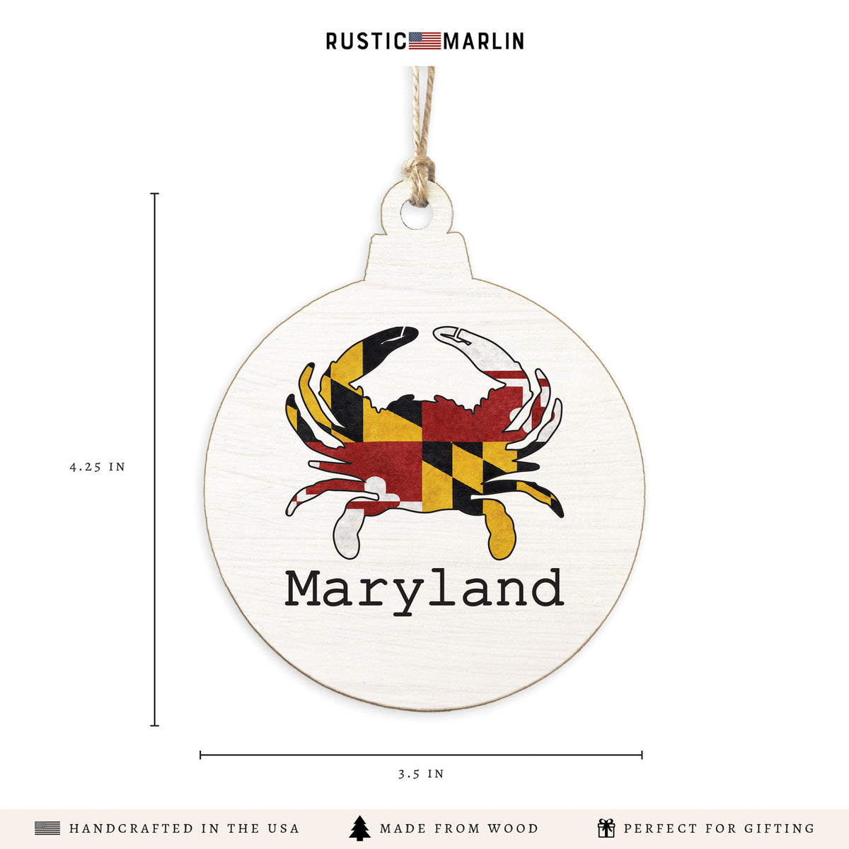 Maryland Flag Crab Personalized Ornament