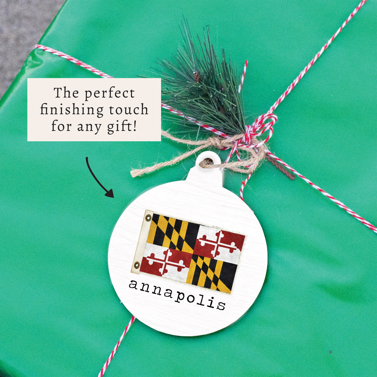 Maryland Vintage Flag Personalized Ornament