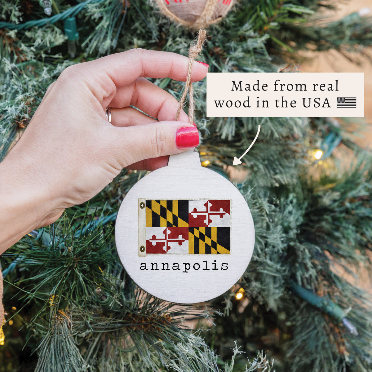 Maryland Vintage Flag Personalized Ornament