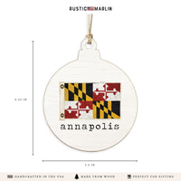 Maryland Vintage Flag Personalized Ornament