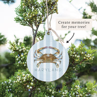 Maryland Striped Crab Personalized Ornament