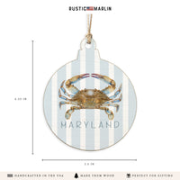 Maryland Striped Crab Personalized Ornament