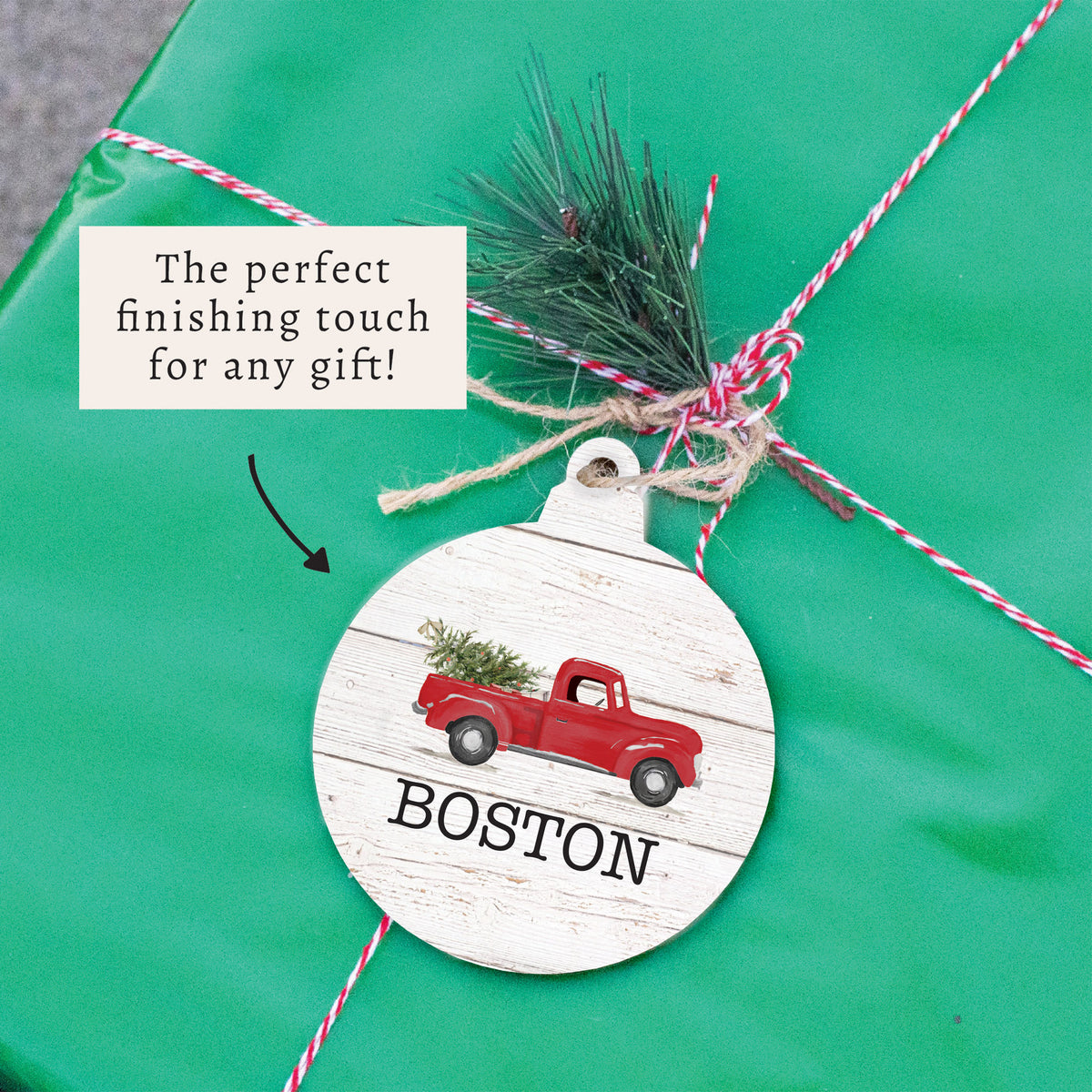Christmas Tree Truck Personalized Ornament