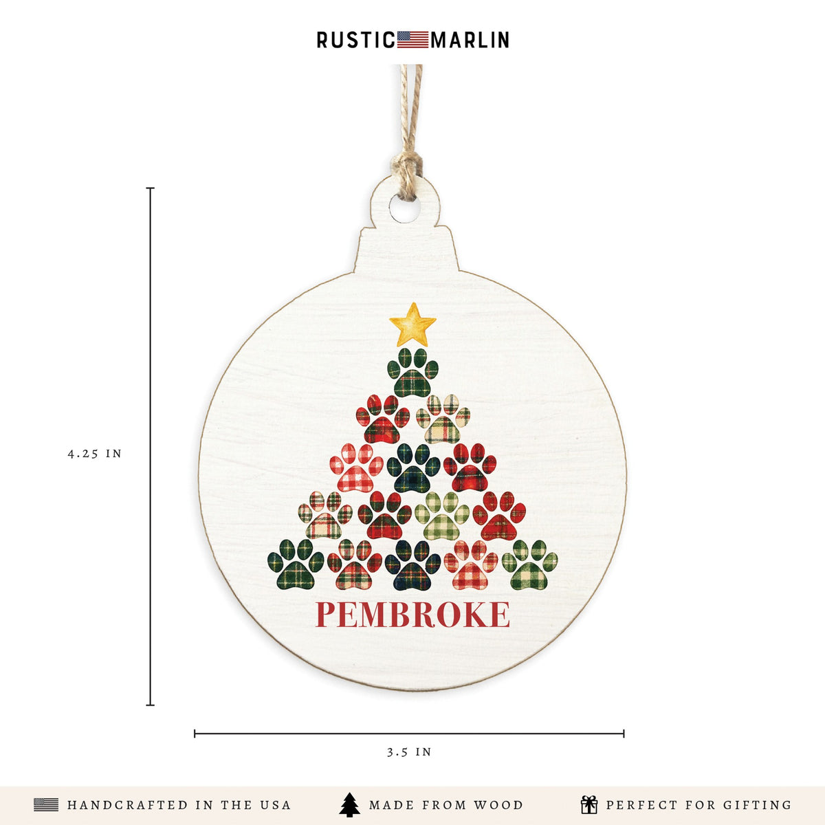 Paw Tree Personalized Ornament