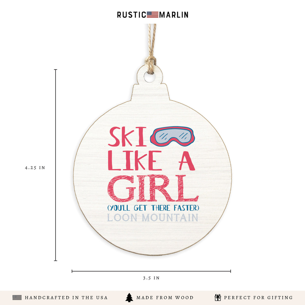 Ski Like a Girl Personalized Ornament