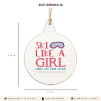 Ski Like a Girl Personalized Ornament