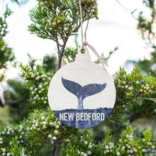 Load image into Gallery viewer, Personalized Indigo Whale Tail Bulb Ornament
