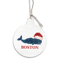 Santa Whale Personalized Ornament