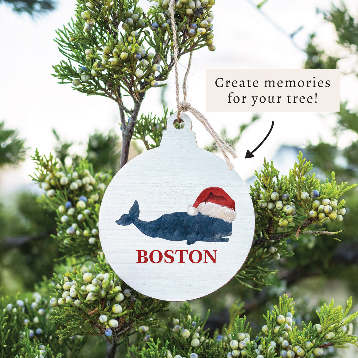 Santa Whale Personalized Ornament