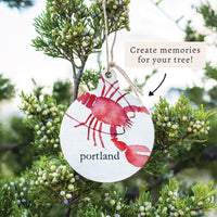 Lobster Watercolor Personalized Ornament