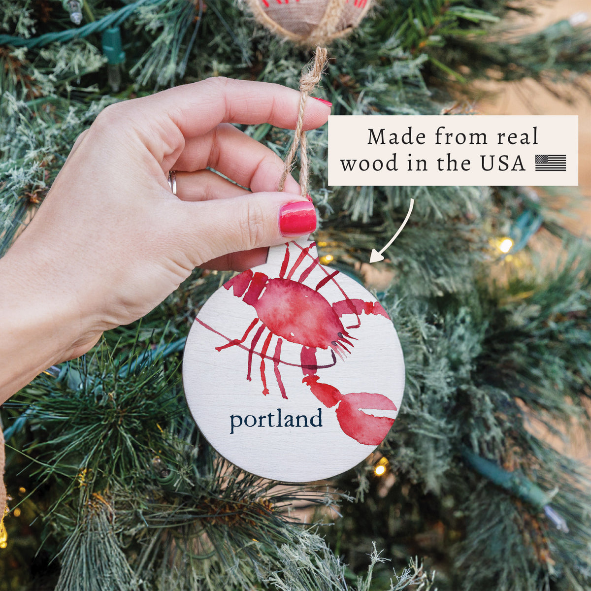 Lobster Watercolor Personalized Ornament