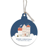 Vintage Christmas Village Personalized Bulb Ornament