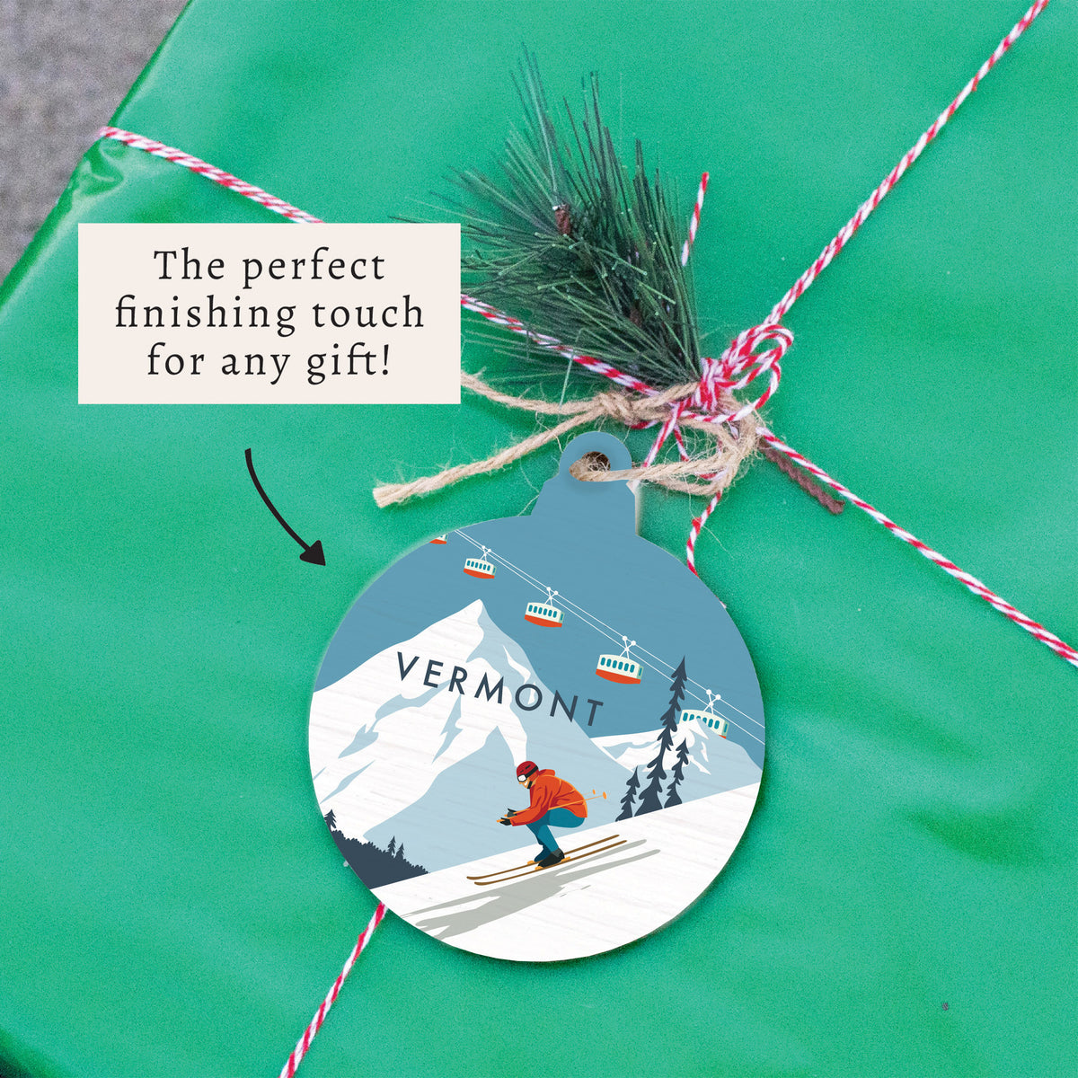 Bluebird Ski Day Personalized Ornament