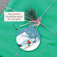 Bluebird Ski Day Personalized Ornament