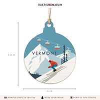 Bluebird Ski Day Personalized Ornament