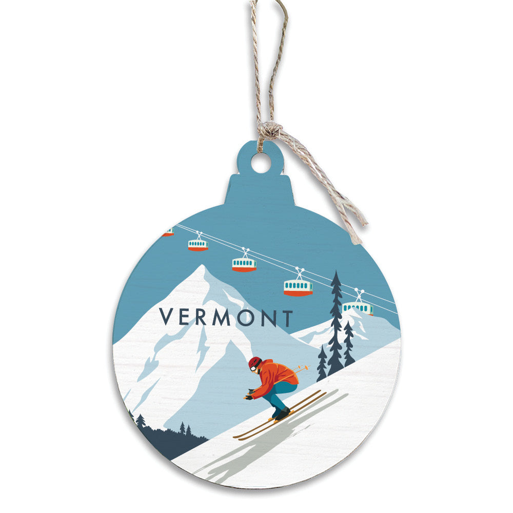 Bluebird Ski Day Personalized Ornament